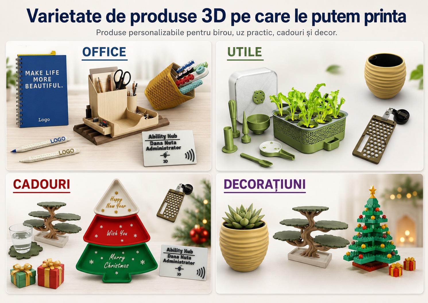 Varietate de produse 3D pe care le putem printa